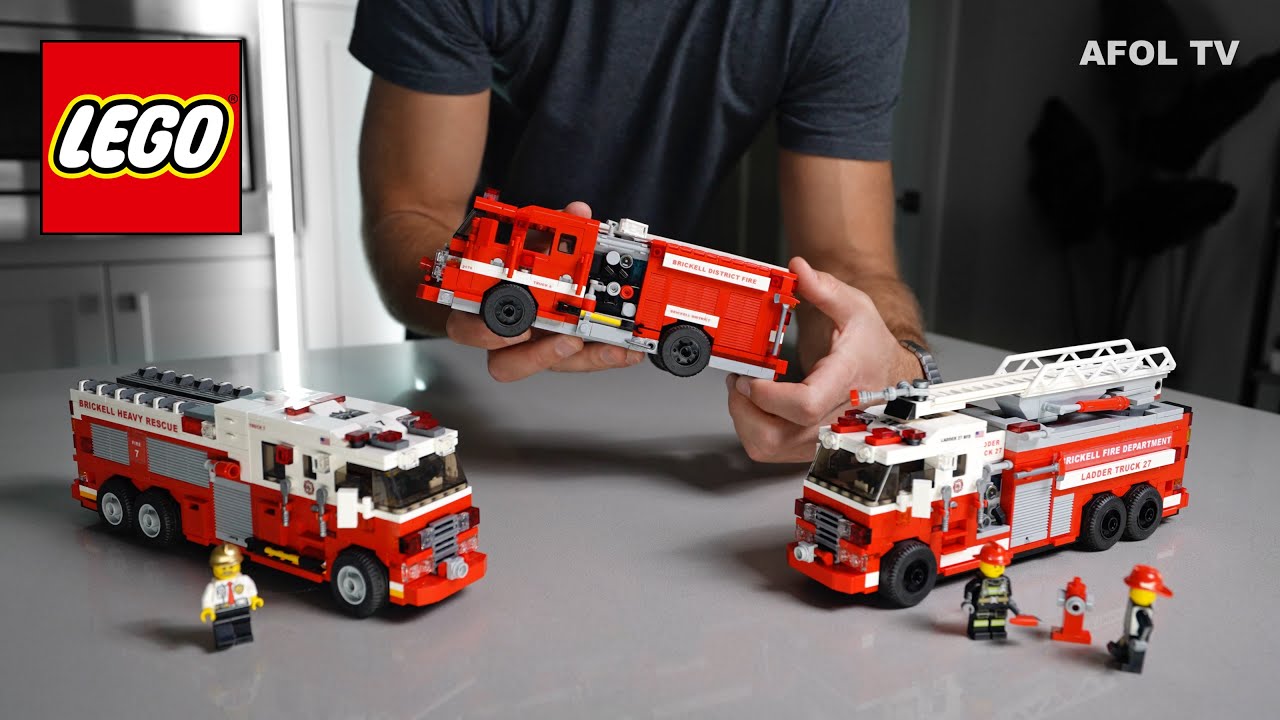 Dykker Bevidstløs pop New LEGO Fire Trucks! - YouTube