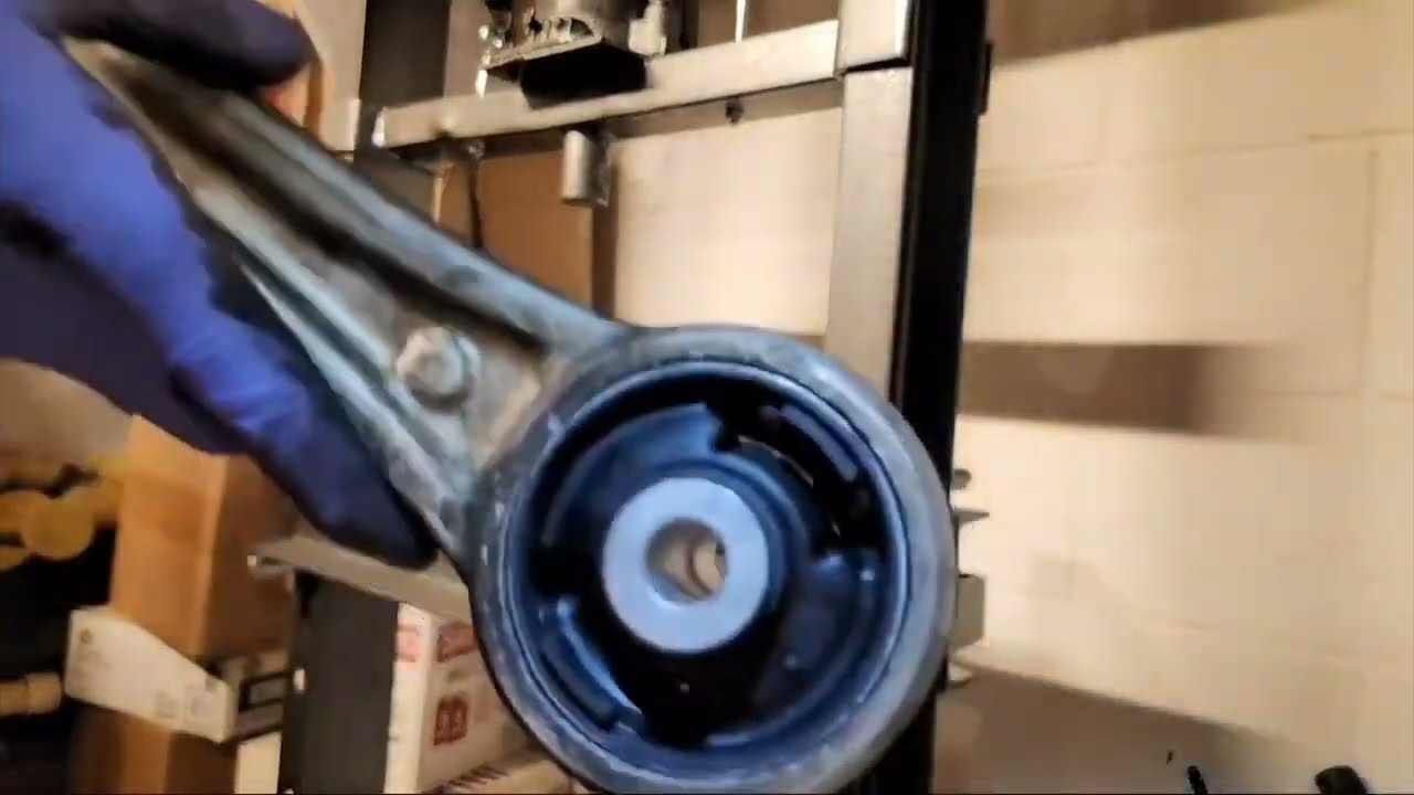 How To Use Hydraulic Shop Press to Install New Bushing - Control Arm DIY Suspension Repair / Replace