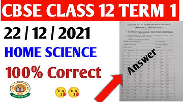 CBSE class 12 Home Science 2021|Term 1 class 12 paper |Home Science class 12th  paper solution#cbse