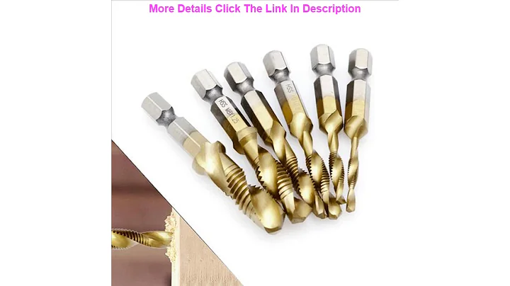 Slide 6 x M3-M10 Hex Shank Titanium Plated HSS Hand Screw Thread Metric Tap Drill Bits