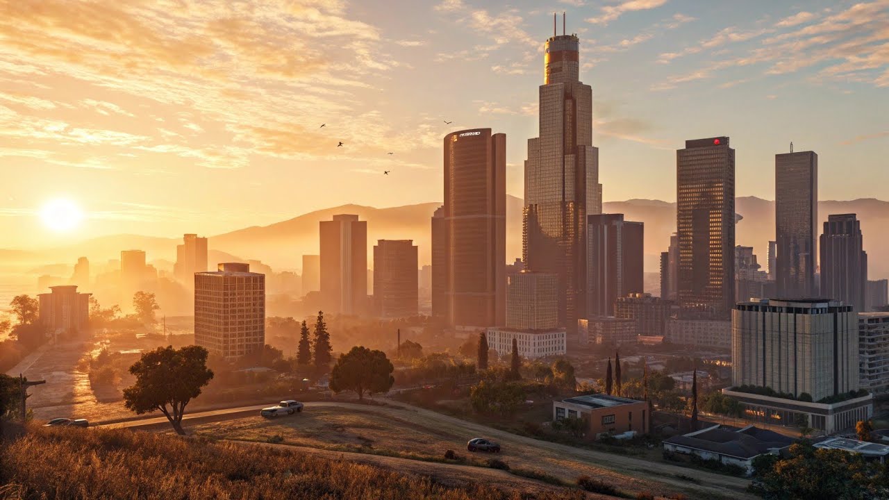 Rise Over Los Santos | Breathtaking GTA 5 Morning Cinematic in 4K - YouTube