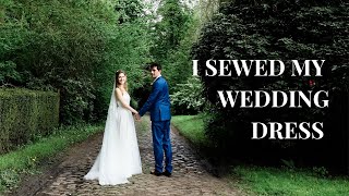 Sewing My Wedding Dress 🪡｜Part 5/5｜Finishing Touches, Wedding Veil, & the Big Day!｜DIY Wedding Dress