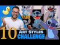 Drawing in 10 DIFFERENT STYLES..? Art Style SWAP Challenge | STITCH