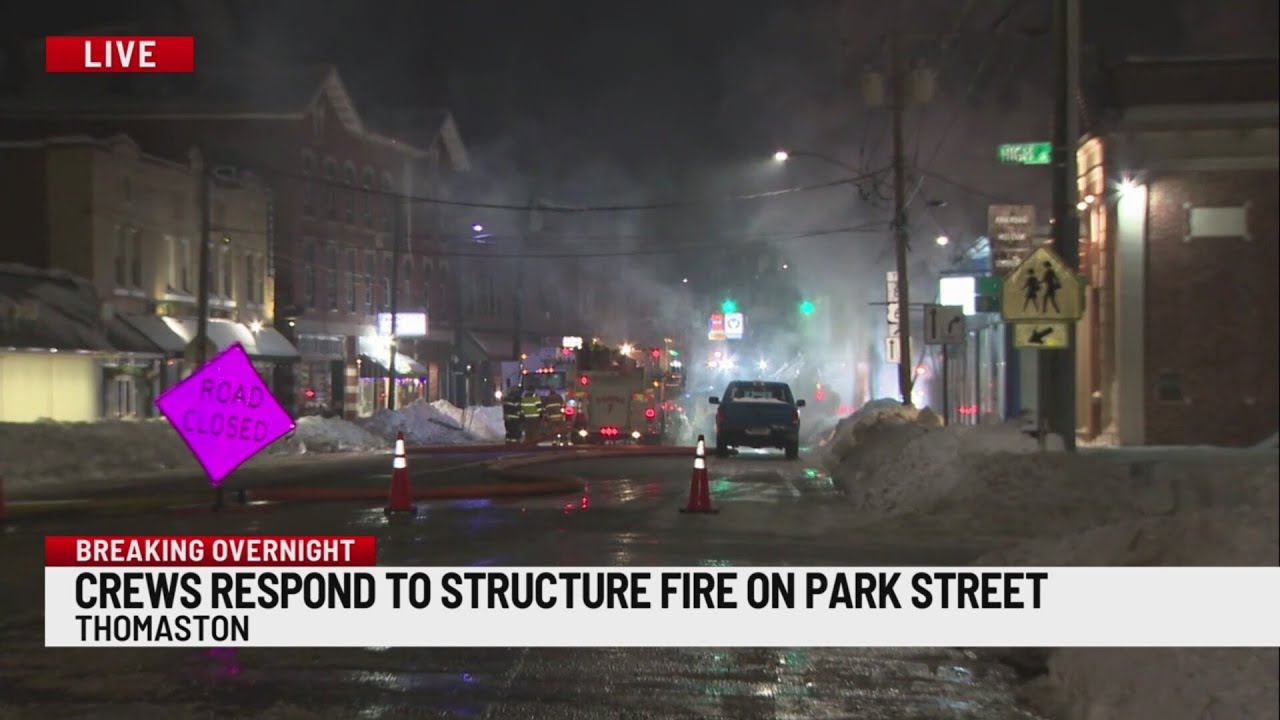 Portion of Main Street in Thomaston shut down after fire - YouTube