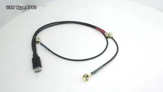 Type-C to 10mm Gold-Plated EEG Electrode Cable | Heymed Medical