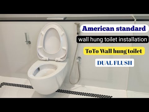 wall-hung toilet bowl installation /rooms and exits master bathroom ...