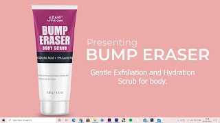 Azani Bump Eraser Body Scrub, 5% Glycolic Acid + 5% Lactic Acid| Exfoliator to Remove Body Acne