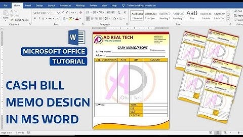 How to Create a CASH MEMO in MS Word (2007, 2010, 2016) | Step-by-Step Guide