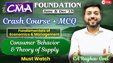 CMA Foundation Consumer Behavior & Theory of Supply Full Revision | June & Dec