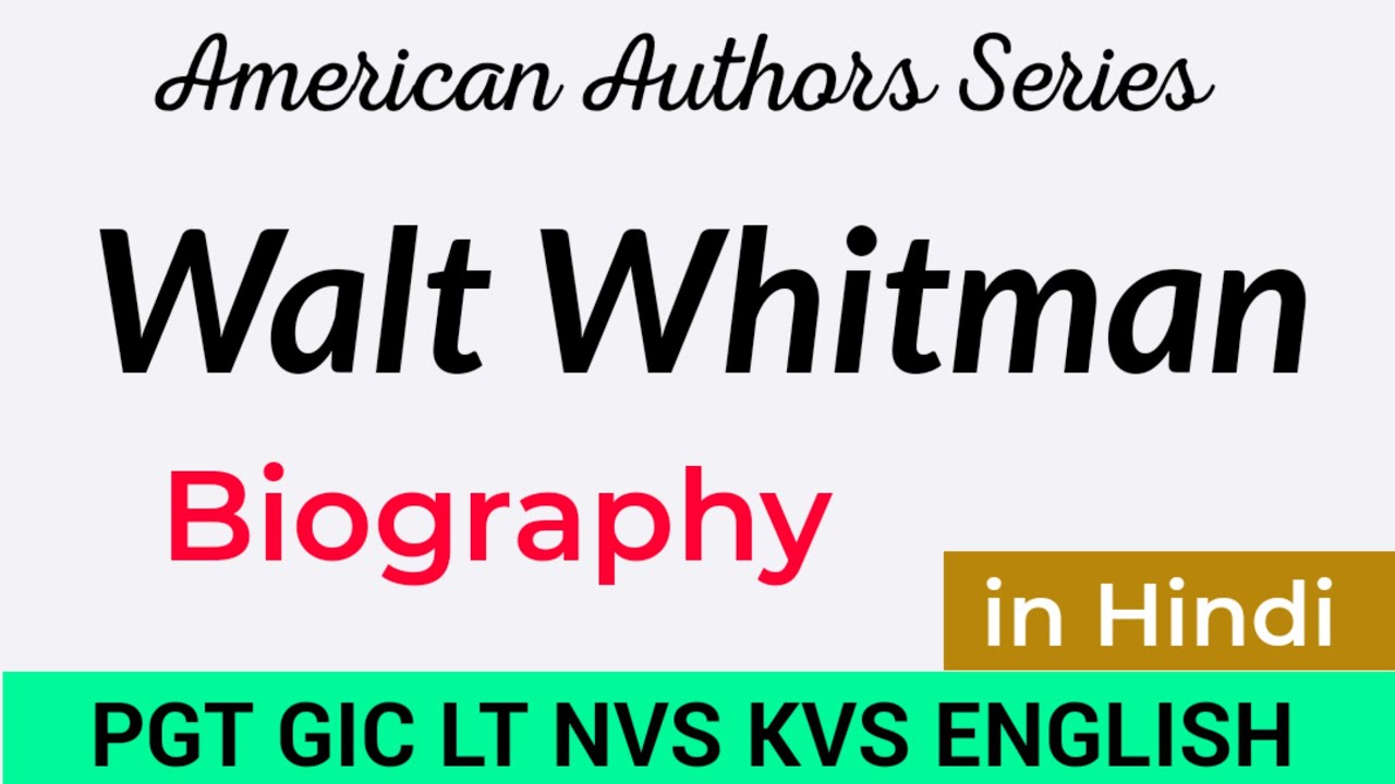 walt whitman biography in hindi