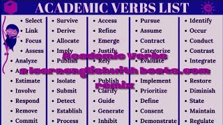 40 Academic Verbs a learnenglishwithbeats.com remix