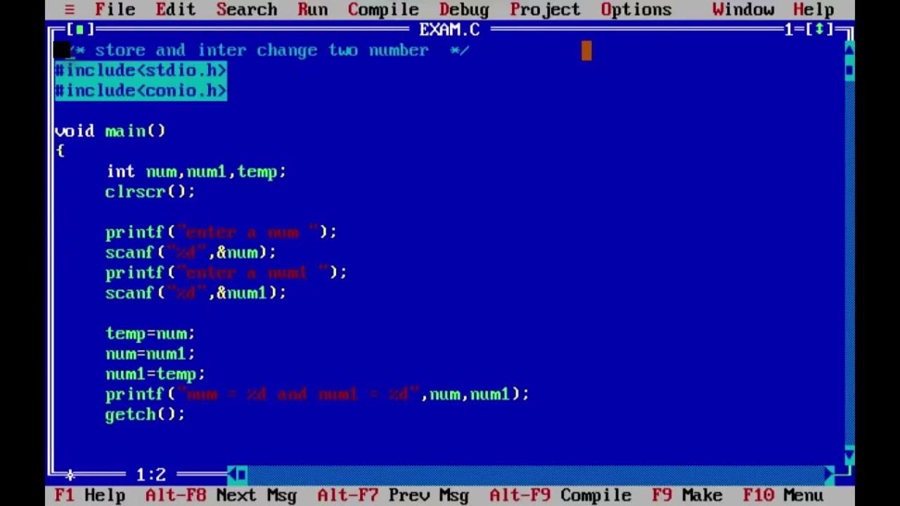 STORE AND INTERCHANGE TWO NUMBERS - YouTube