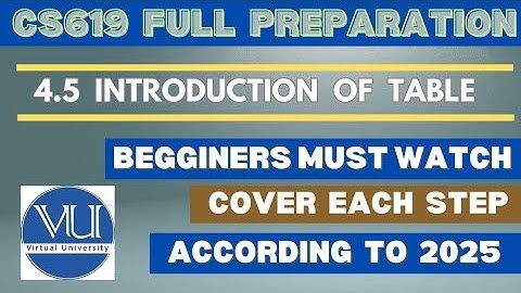 CS619 Lecture 4.5 |HTML Table Full Tutorial | Exercises 4.1 to 4.6 | Virtual University Project 2025