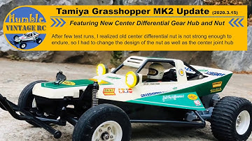 My Tamiya Grasshopper MK2 with 3d printed rear gearbox, with new designed center hub and nuts!