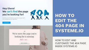 How to edit the 404 page in Systeme.io