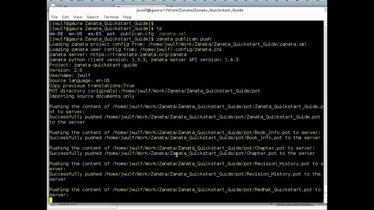 Upload Documents Zanata Platform