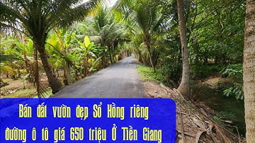 Tập 1708 :[ Đã bán ]Bán đất vườn đẹp - Sổ Hồng riêng - đường ô tô - giá 650 triệu  Tiền Giang