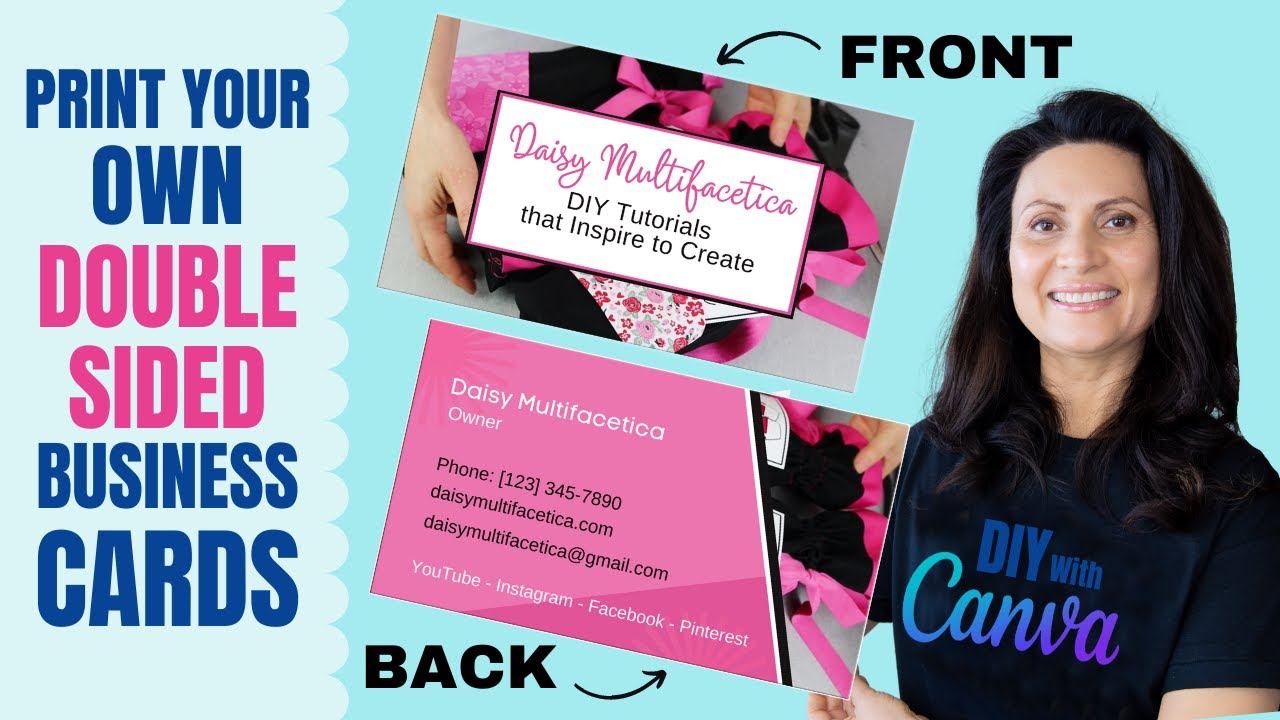 Double Sided Business Cards with Canva | How to Create and Print Your Own Business  Cards using CANVA - YouTube