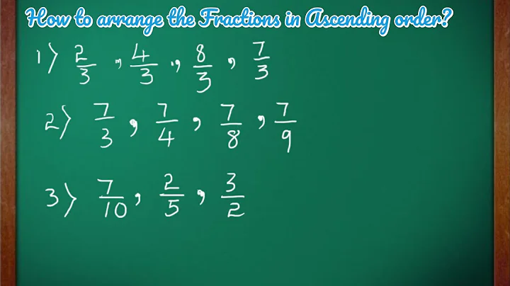 How to arrange the given Fractions in Ascending order? || Ascending order of Fractions in English