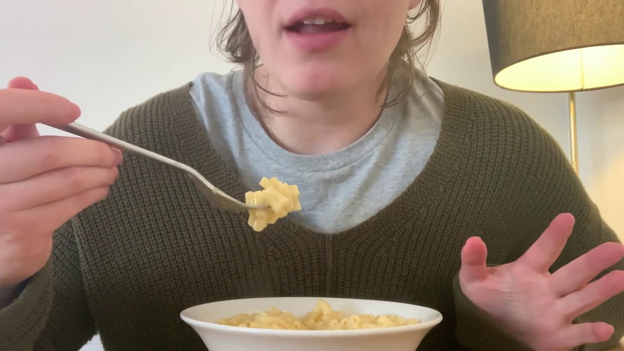 ASMR EATING MAC AND CHEESE WHISPERED EATING SOUNDS YouTube