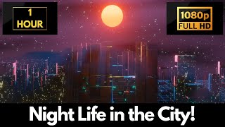 Side Scrolling Space Cityscape Screensaver – 1 HOUR LOOP Satisfying Background Video & Wallpaper!