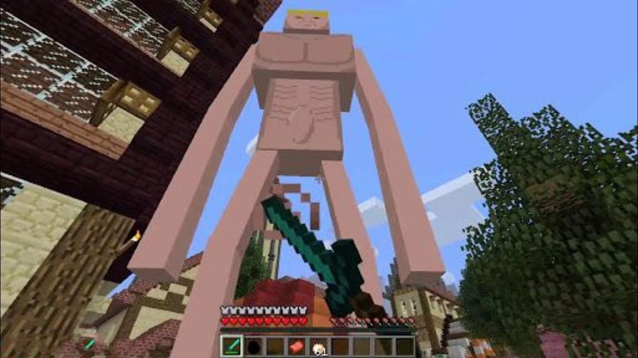 Майнкрафт нападение. Minecraft мод на атаку титанов. Титан в МАЙНКРАФТЕ.