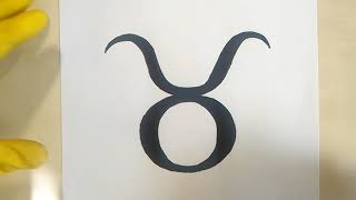 How To Draw Zodiac Signs Taurus BULL Symbol ♉ Hand Drawn Your Tattoo Horoscope Astrological Glyphs