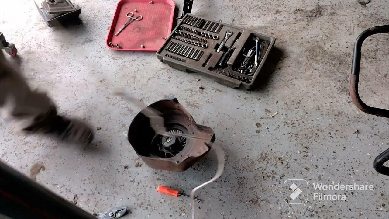 how to clean a mouse nest out under the shroud and fix the pull rope on