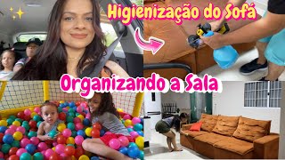 NOSSA SALA NOVA ESTÁ CRIANDO FORMA - SOFÁ LIMPO - FOMOS PASSEAR - Aline vida de mãe