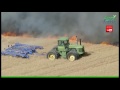 tractors & combines in fire