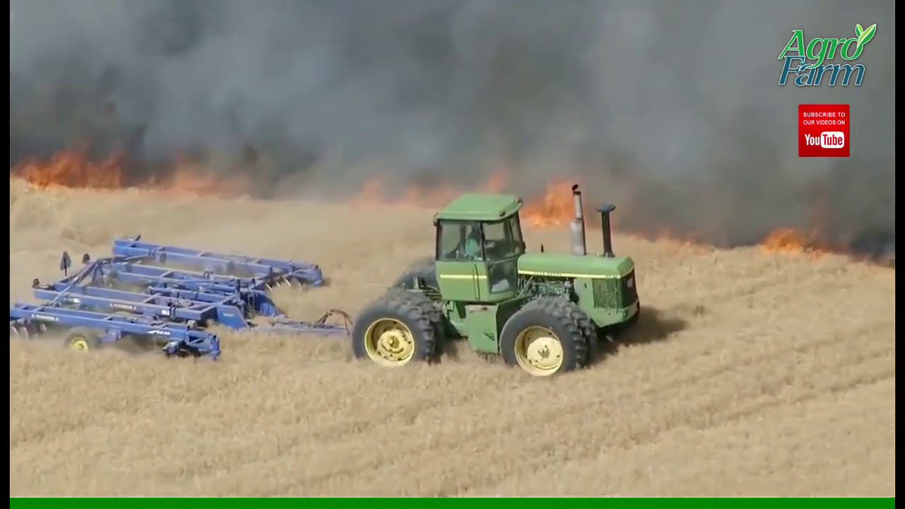 tractors & combines in fire YouTube