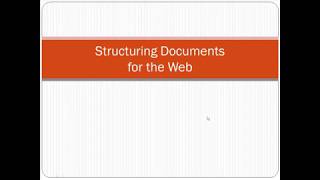 IT-117 #2: Structuring Documents for the Web pt. 1