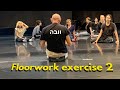 Floorwork exercise from lying down to sitting