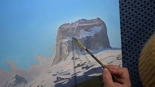 Time-lapse Winter Wonderland: Painting the Sacred Chief Mountain with a Majestic Moose