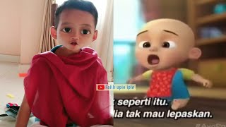 Tiru upin ipin jadi bayi - asal mula cerite kain merah ipin