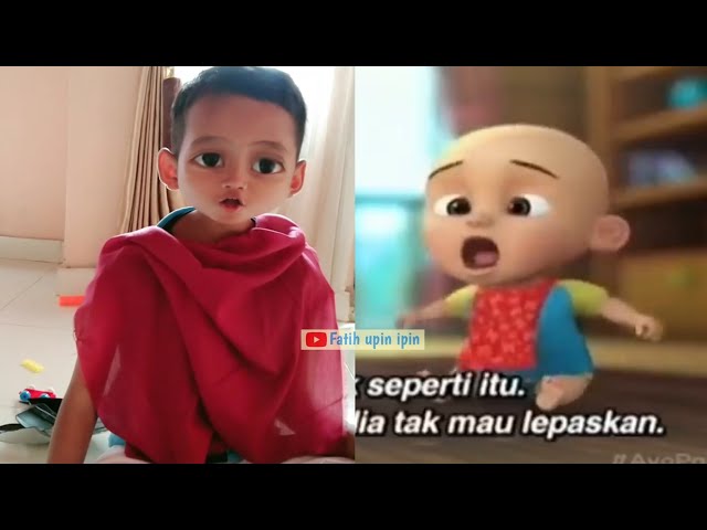 Tiru upin ipin jadi bayi - asal mula cerite kain merah ipin class=