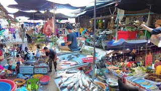 Cambodia Market,Massive Supply of Fresh Food, Market Food Tour, Fruits,Vegetables, Fish, Meat & More