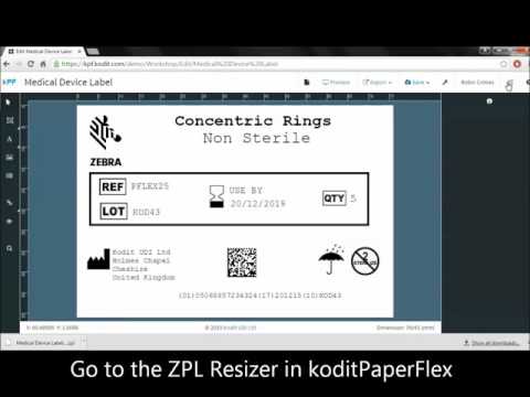 Resizing a ZPL in koditPaperFlex