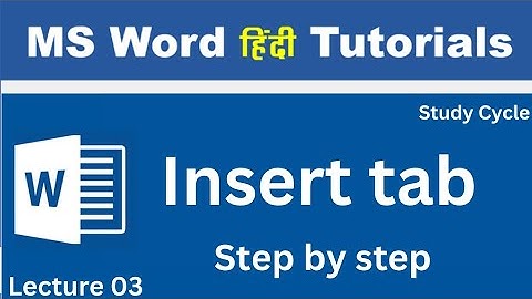 insert tab in ms word | ms word complete Tutorials