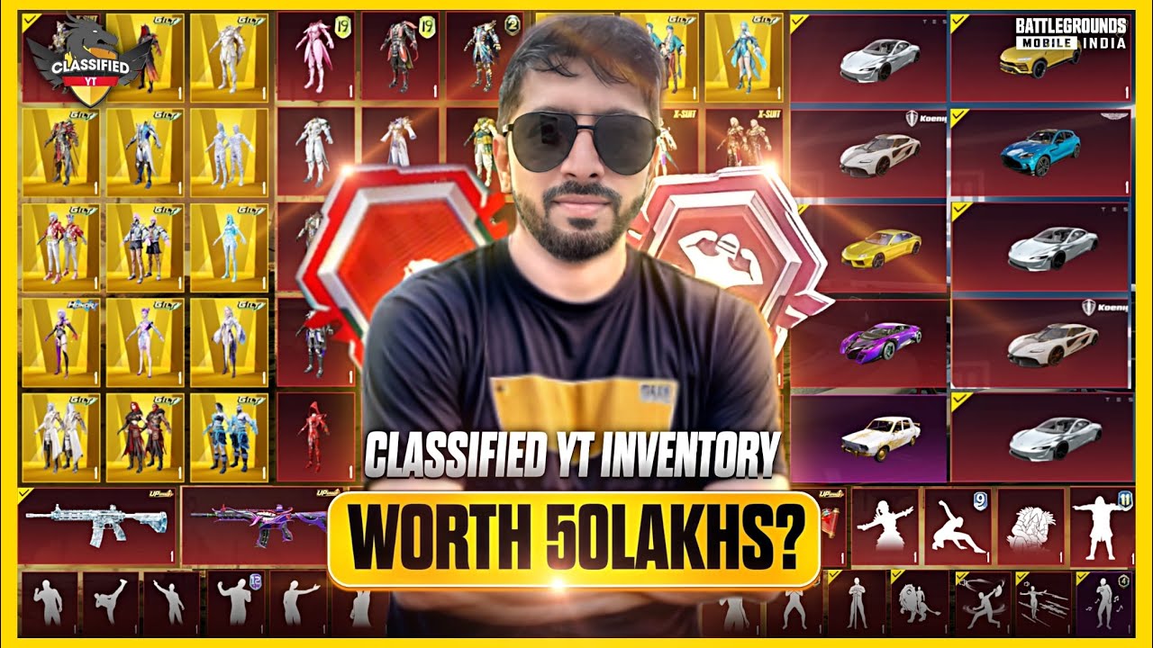 ₹50 LAKH INVENTORY - CLASSIFIED YT BGMI INVENTORY 2025