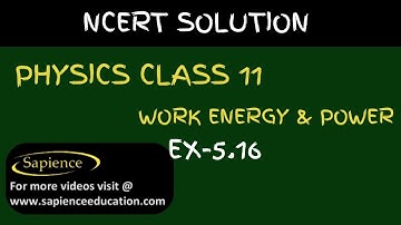 Class 11 Physics NCERT Solutions | Ex 5.16 Chapter 5 | Work Energy & Power  By Sapience Education