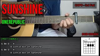 OneRepublic – SUNSHINE | Guitar Tutorial | LYRICS and CHORDS | Cover