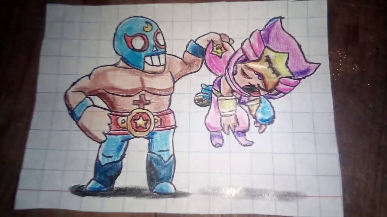 Dibujo De El Nuevo Brawler Sandy Y El Nuevo Diseno De El Primo Youtube - brawl stars pinturas