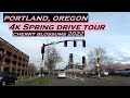 Portland, Oregon | 4k Drive Tour | Spring 2022 | Cherry Blossums | Saturday Market