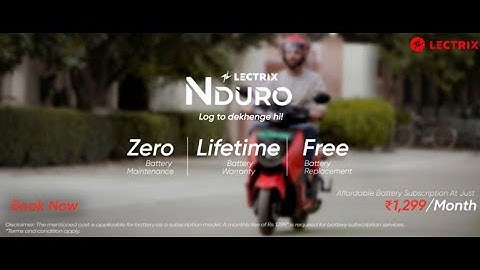 Lectrix NDuro: Stylish, Spacious & Comfortable E Scooter  | Battery Subscription Model