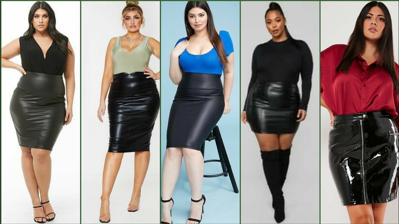 Latest leather latex tit skirts in plus size || latex plus size tit ...