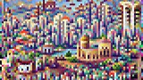 "beirut skyline. #pixelart" - CLIPIT PixelDraw #pollinations #generative #art #machinelearning