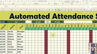 Fully Automated Attendance Sheet in Excel | Attendance Sheet Kaise Banaye | Automatic Attendance 