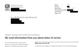 How to Understand Your CP04 Notice (IRS needs documentation about your deployment to a combat zone)