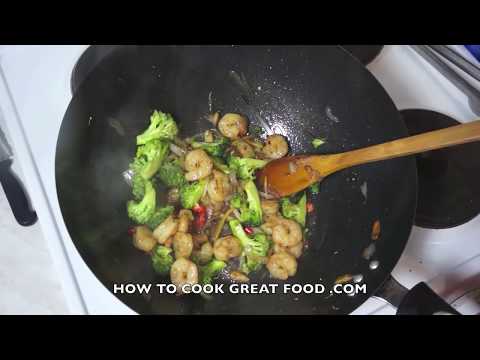 Prawn Broccoli Stir Fry Recipe Asian Wok Cooking Shrimp-11-08-2015